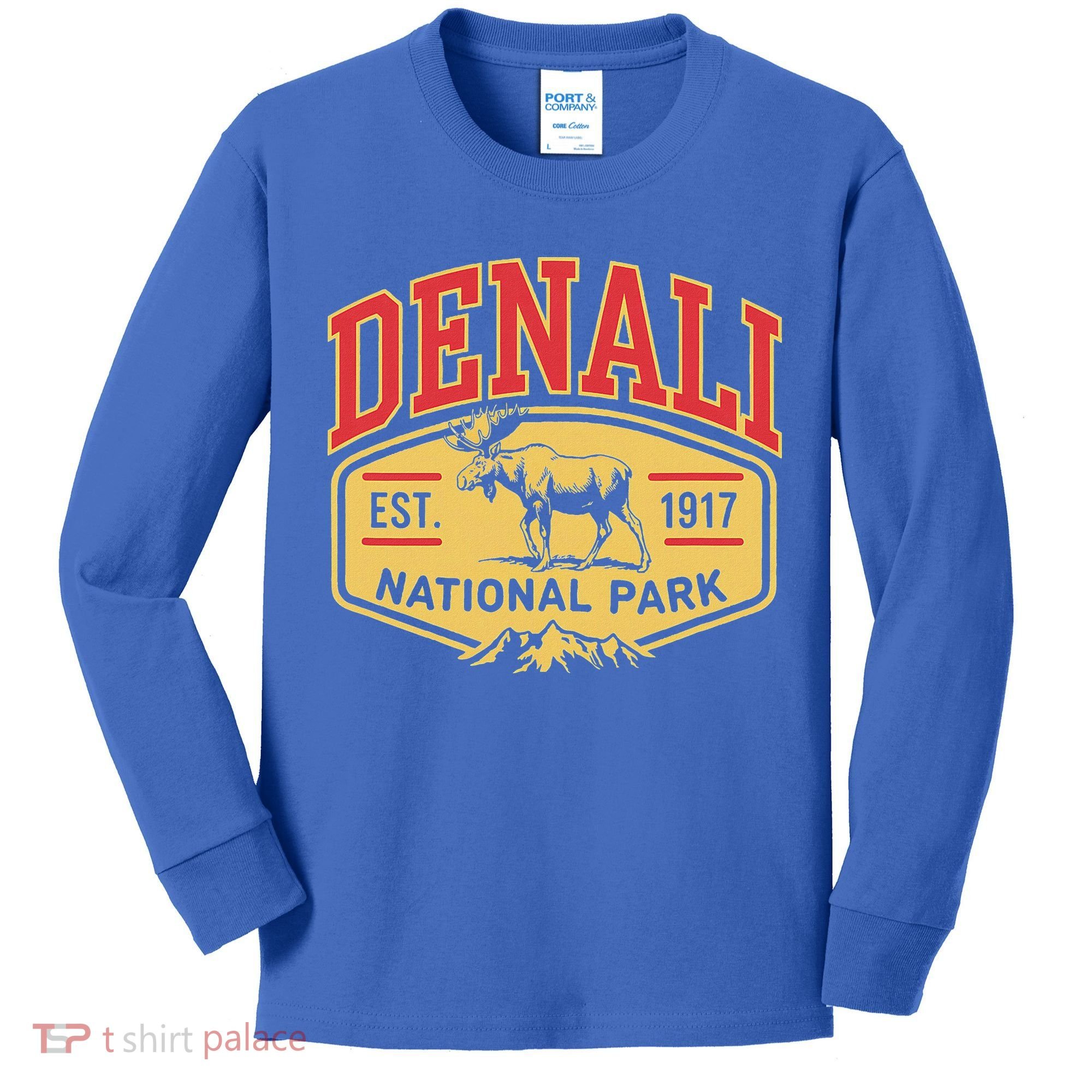 Mount Denali Alaska Mountaineer Climbing National Park Kids Long Sleeve Shirt