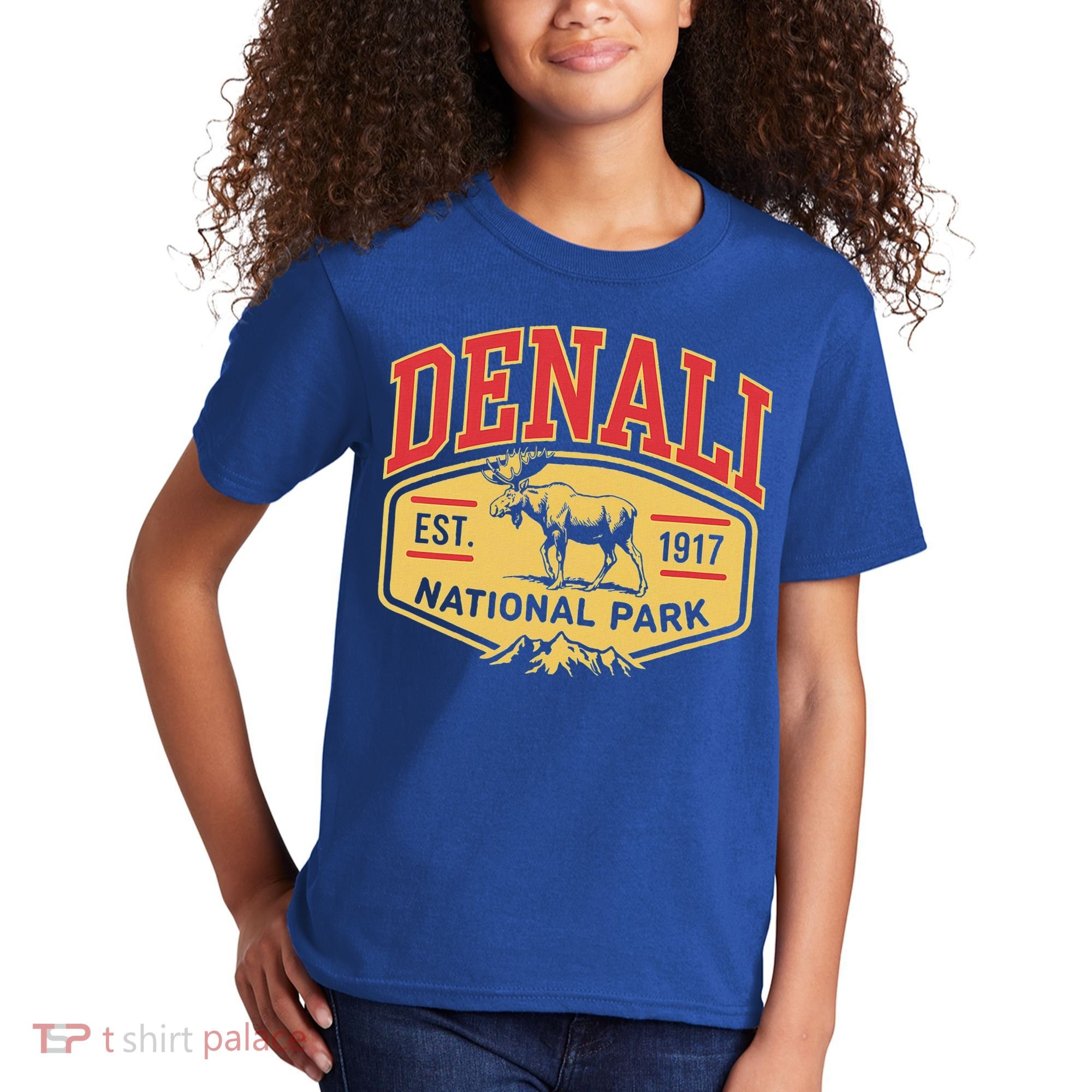 Mount Denali Alaska Mountaineer Climbing National Park Kids T-Shirt