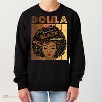 Melanin Doula Afro Hair Black History Month Women's Sweatshirt thumb 0