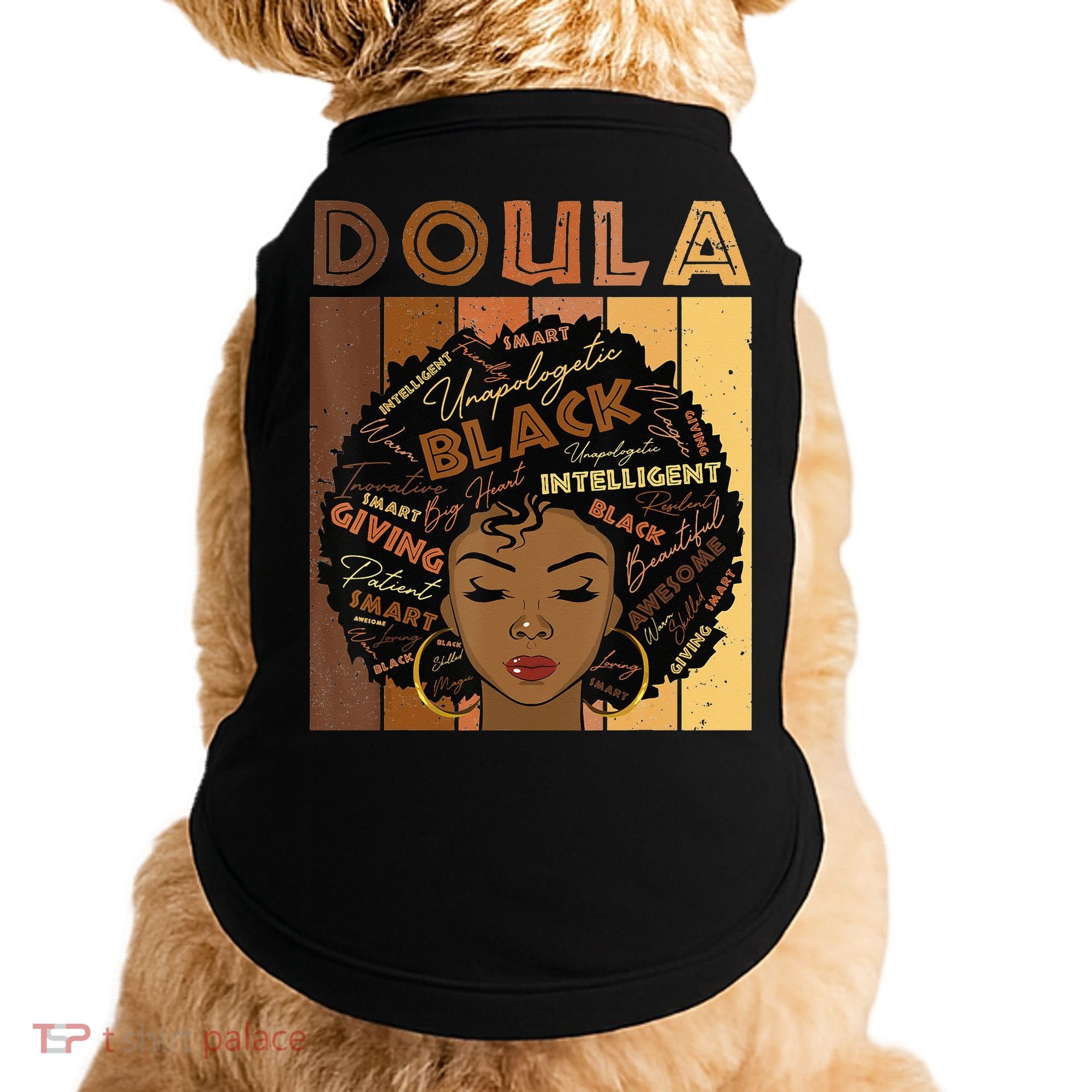 Melanin Doula Afro Hair Black History Month Doggie Tank