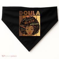 Melanin Doula Afro Hair Black History Month USA-Made Doggie Bandana thumb 0