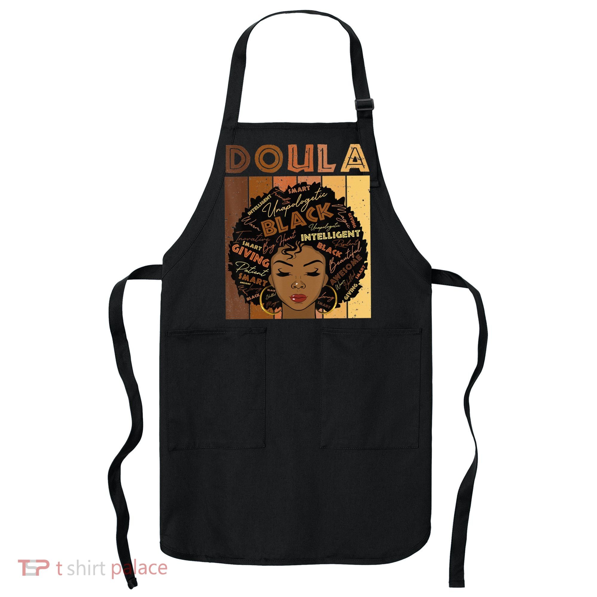 Melanin Doula Afro Hair Black History Month Apron