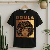 Melanin Doula Afro Hair Black History Month T-Shirt thumb 2