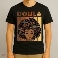 Melanin Doula Afro Hair Black History Month T-Shirt thumb 3