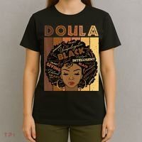 Melanin Doula Afro Hair Black History Month T-Shirt thumb 4
