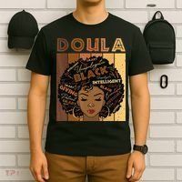 Melanin Doula Afro Hair Black History Month T-Shirt thumb 6