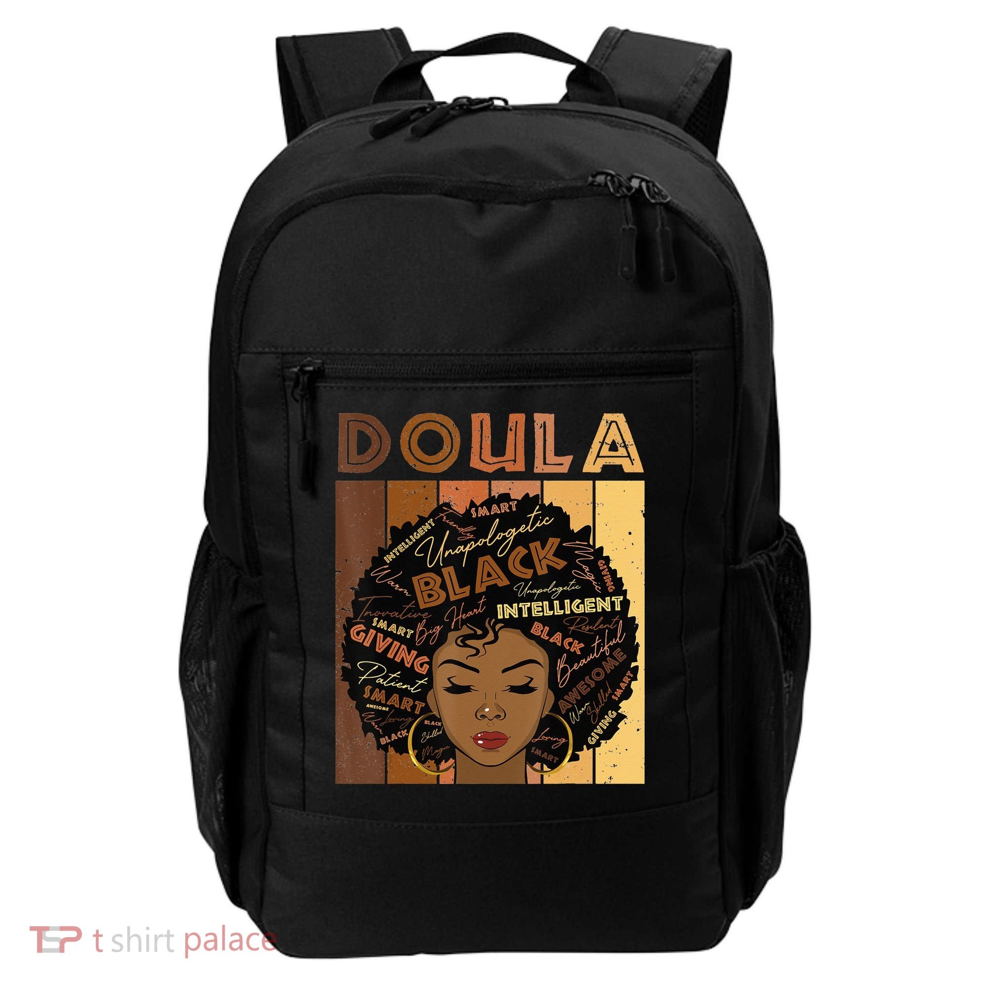 Melanin Doula Afro Hair Black History Month Backpack