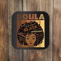 Melanin Doula Afro Hair Black History Month Coaster thumb 0
