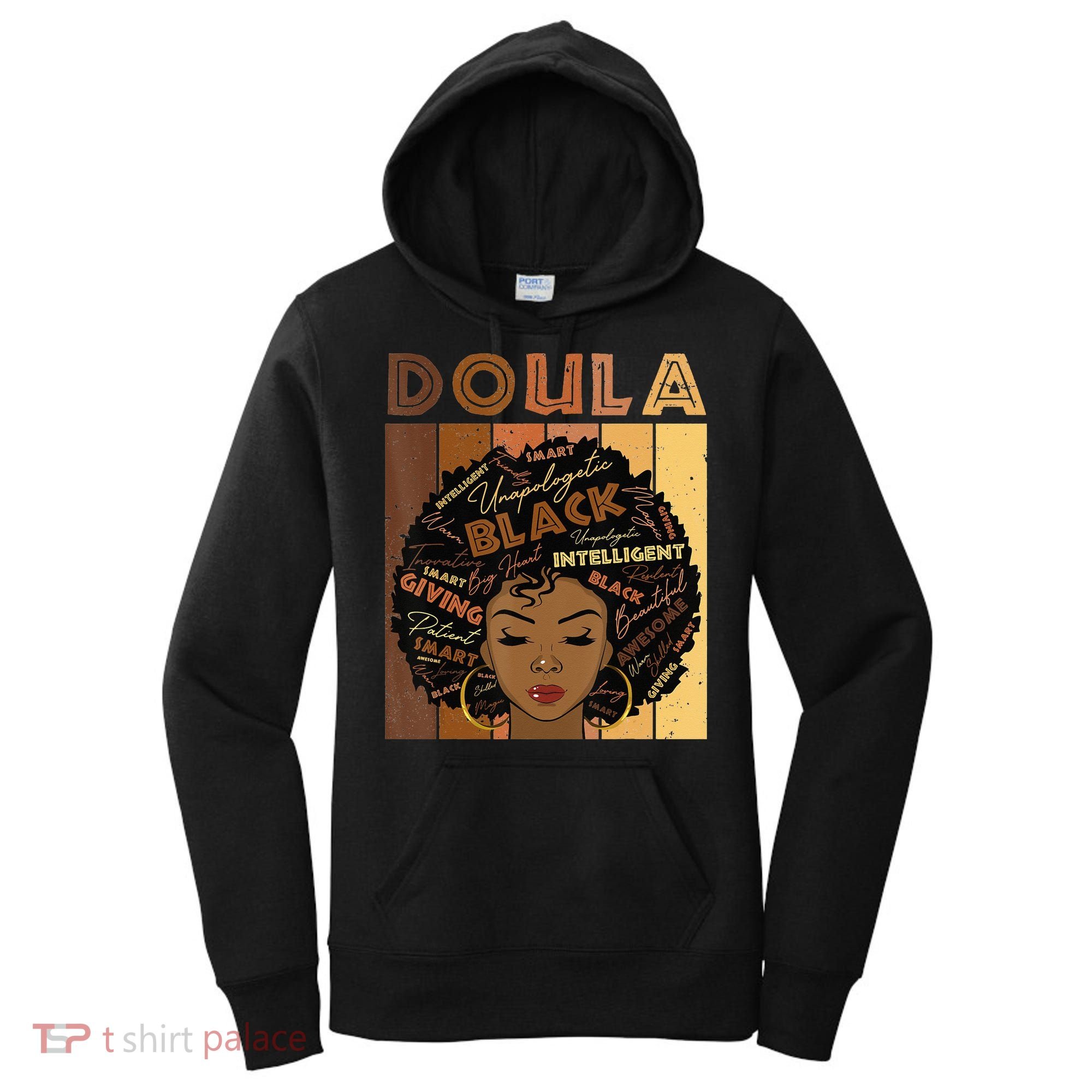 Melanin Doula Afro Hair Black History Month Women's Hoodie