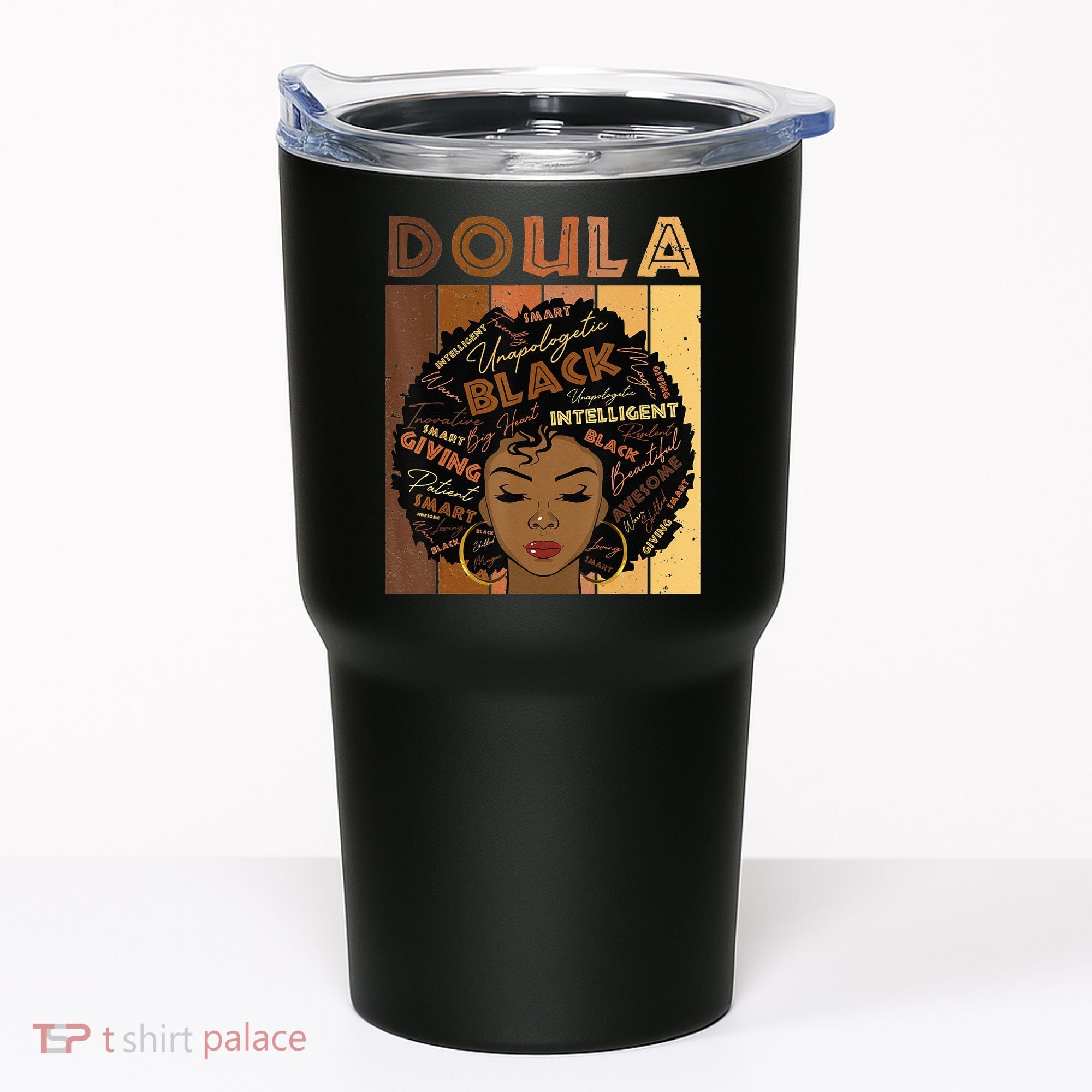 Melanin Doula Afro Hair Black History Month Tumbler