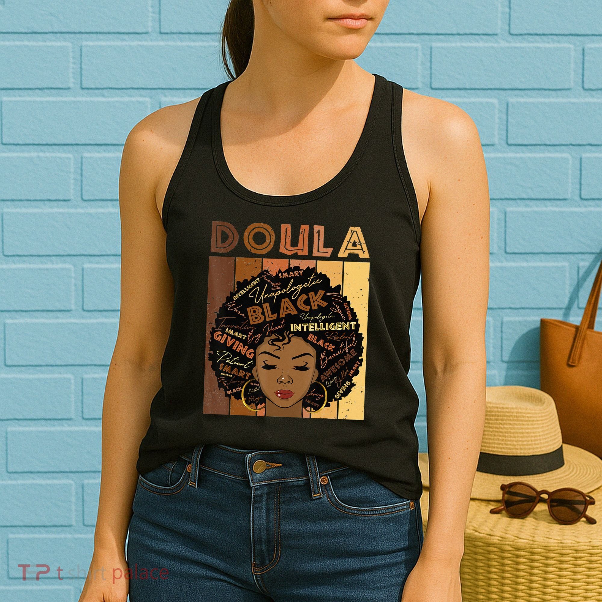 Melanin Doula Afro Hair Black History Month Women's Tank Top