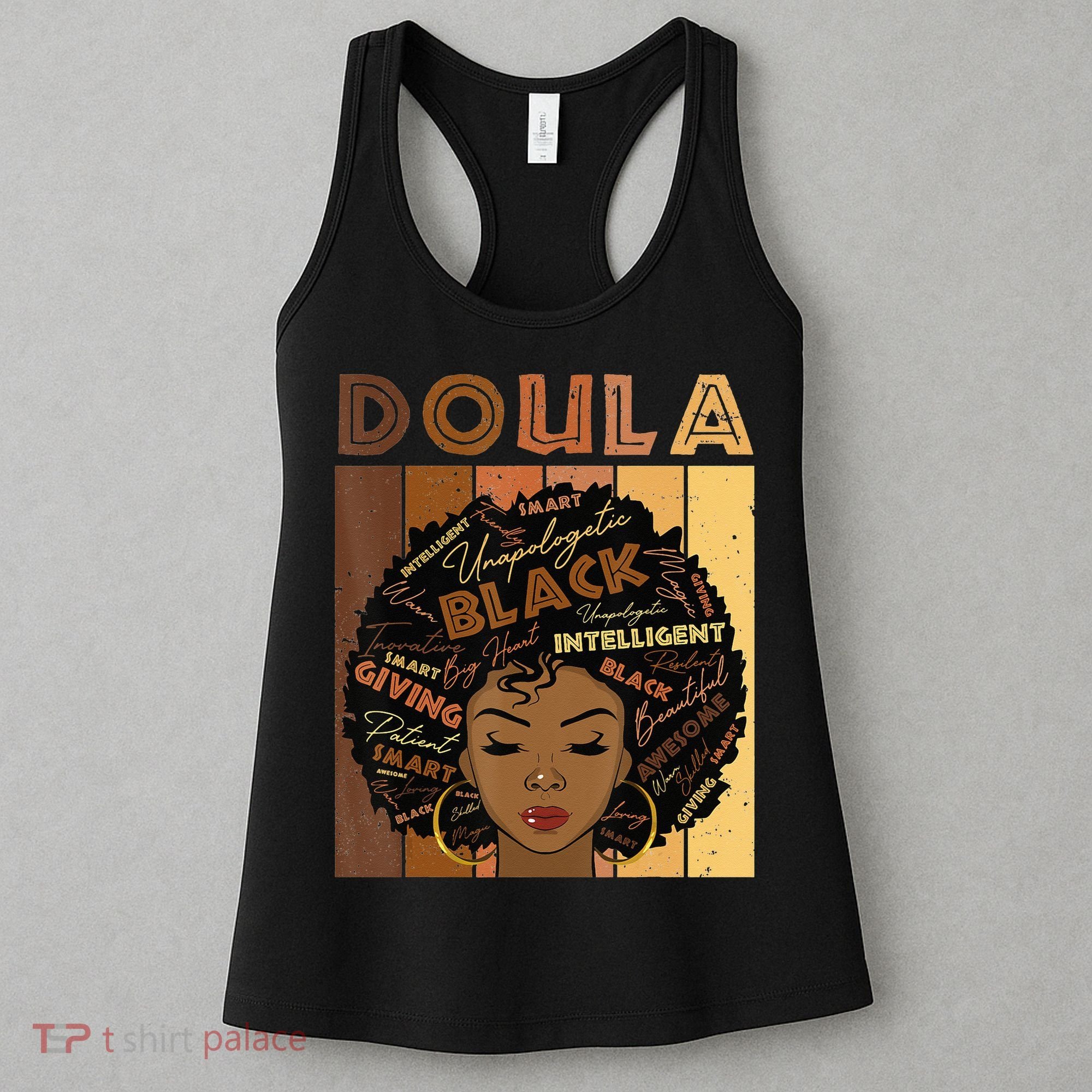 Melanin Doula Afro Hair Black History Month Women's Tank Top
