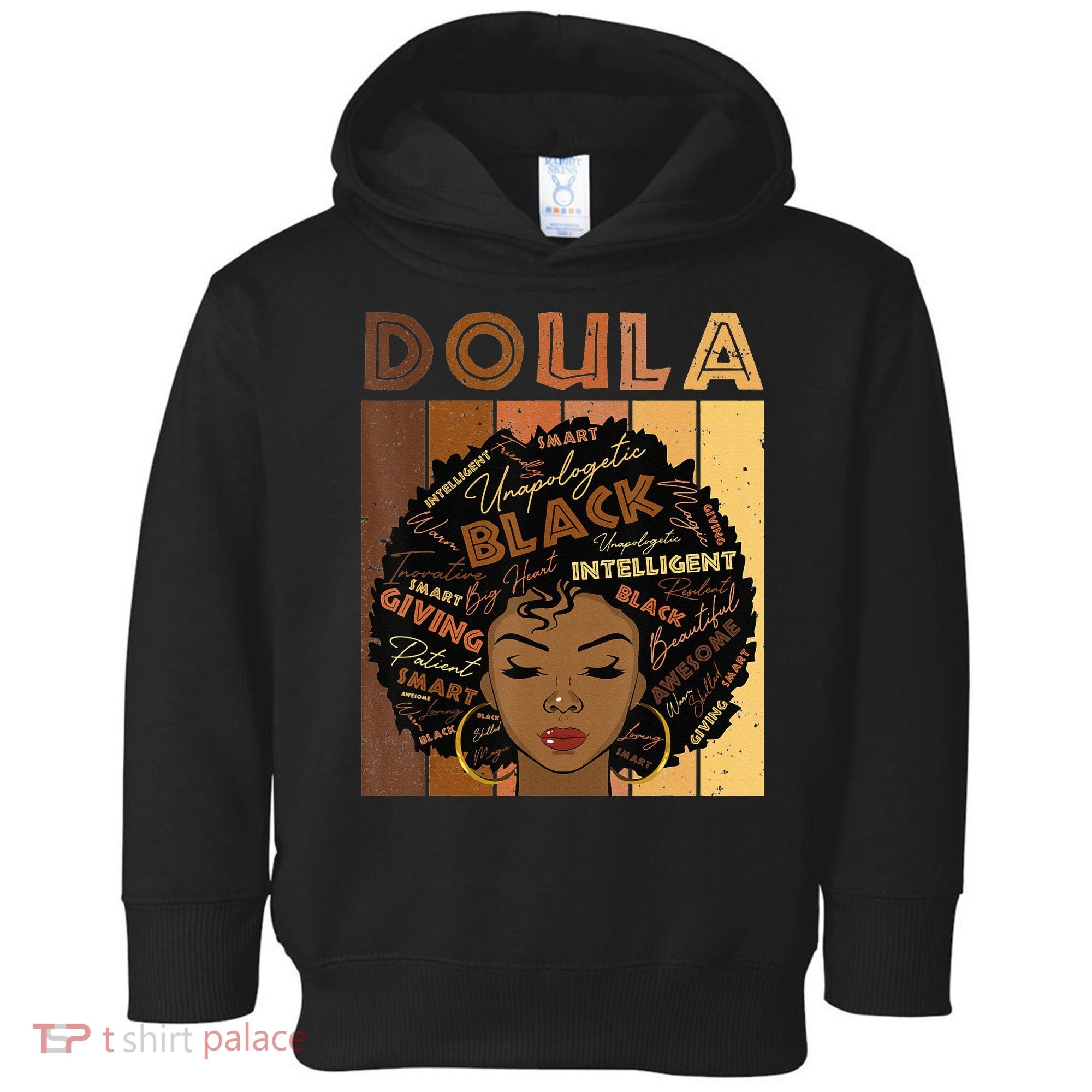Melanin Doula Afro Hair Black History Month Toddler Hoodie