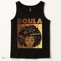 Melanin Doula Afro Hair Black History Month Tank Top thumb 2