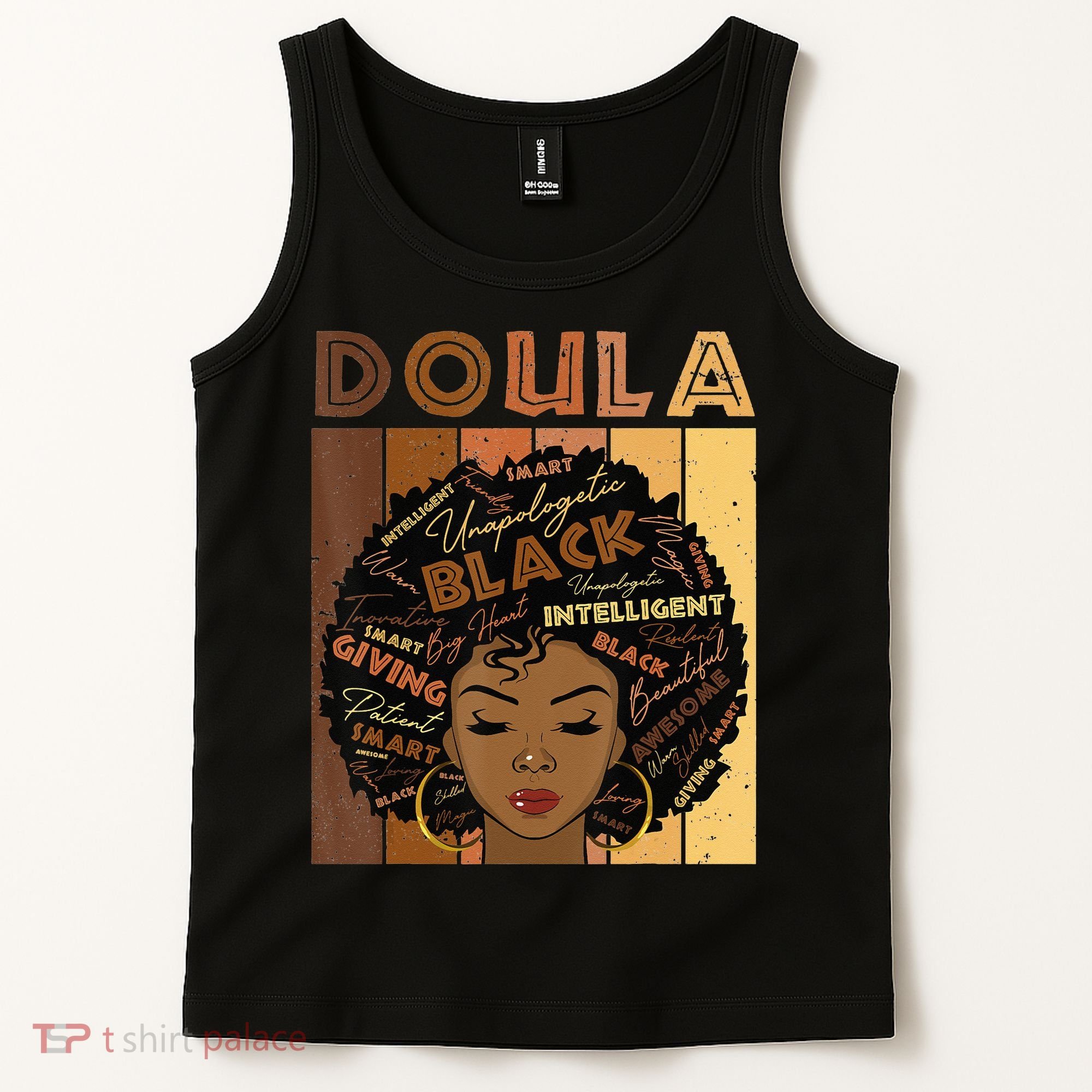 Melanin Doula Afro Hair Black History Month Tank Top