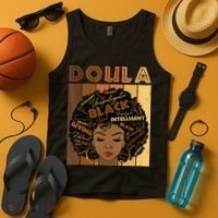 Melanin Doula Afro Hair Black History Month Tank Top thumb 4