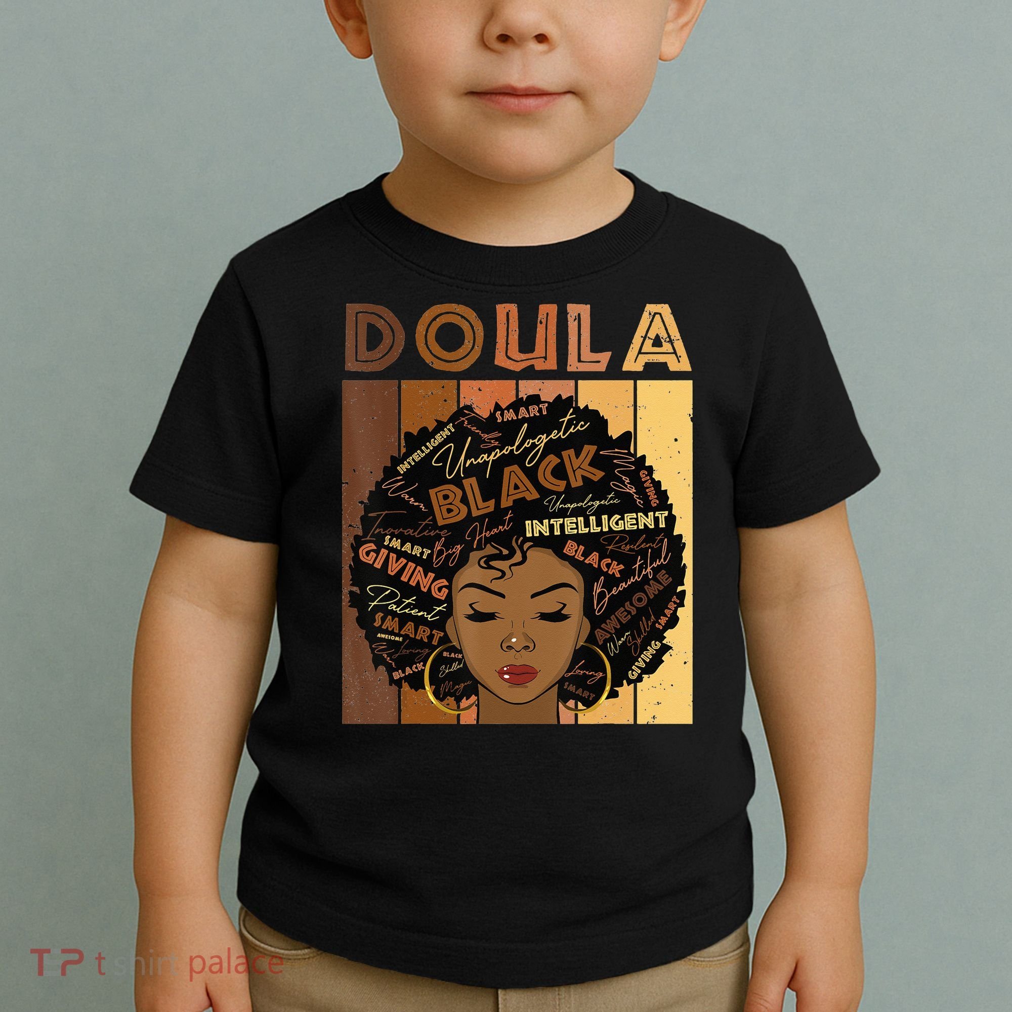 Melanin Doula Afro Hair Black History Month Toddler T-Shirt