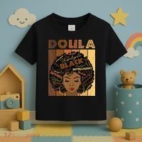 Melanin Doula Afro Hair Black History Month Toddler T-Shirt thumb 3