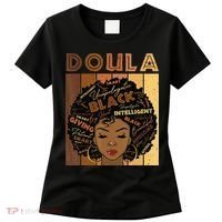 Melanin Doula Afro Hair Black History Month Women's T-Shirt thumb 0