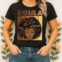 Melanin Doula Afro Hair Black History Month Women's T-Shirt thumb 2