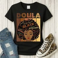 Melanin Doula Afro Hair Black History Month Women's T-Shirt thumb 3