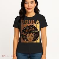Melanin Doula Afro Hair Black History Month Women's T-Shirt thumb 4