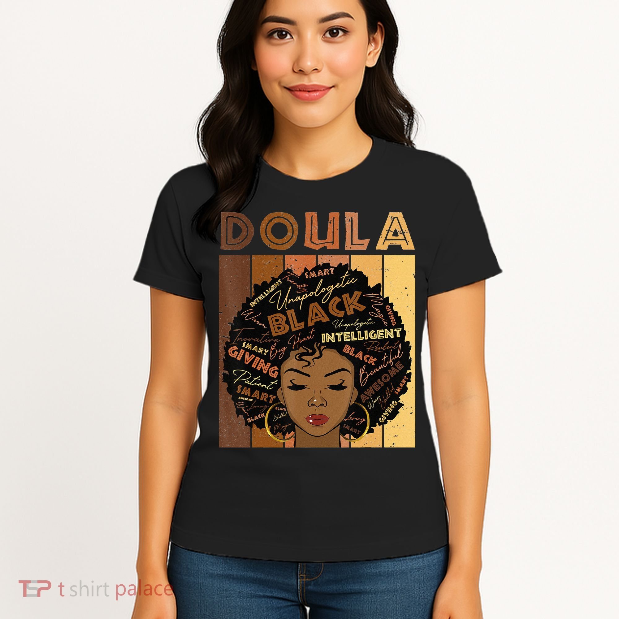 Melanin Doula Afro Hair Black History Month Women's T-Shirt