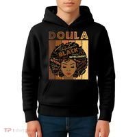 Melanin Doula Afro Hair Black History Month Kids Hoodie thumb 4