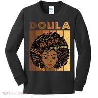 Melanin Doula Afro Hair Black History Month Kids Long Sleeve Shirt thumb 0