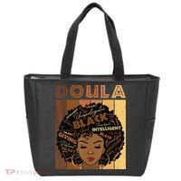 Melanin Doula Afro Hair Black History Month Tote Bag thumb 0