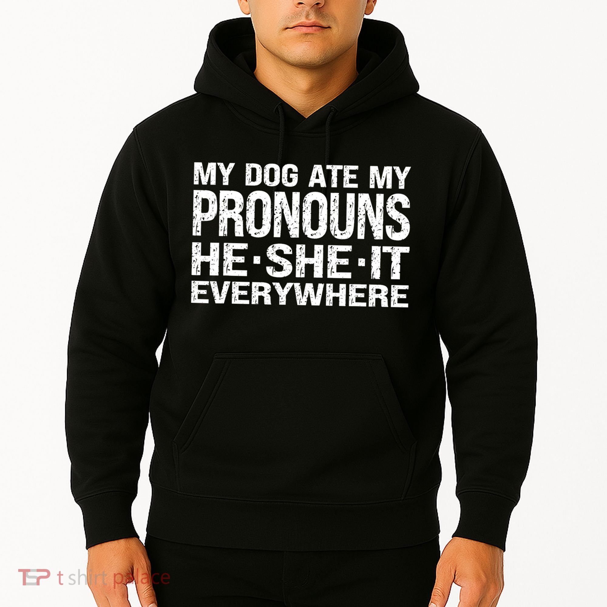 My Dog Ate My Pronouns He She It Everywhere Funny Meme Hoodie