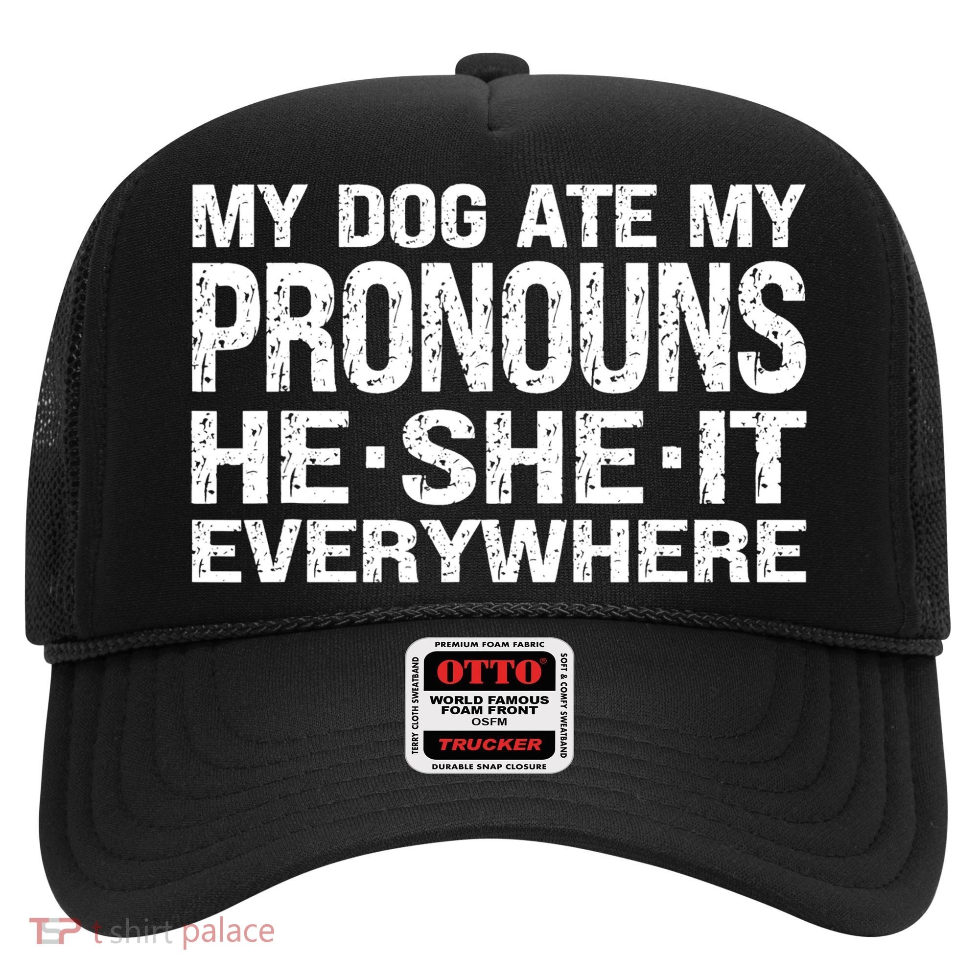 My Dog Ate My Pronouns He She It Everywhere Funny Meme Hat