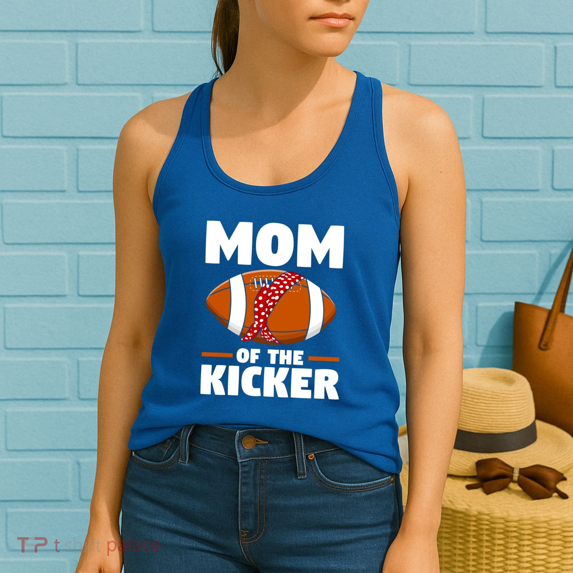 Mother's Day American Football Mommy Mom Of The Kicker Cute Gift Women's Tank Top