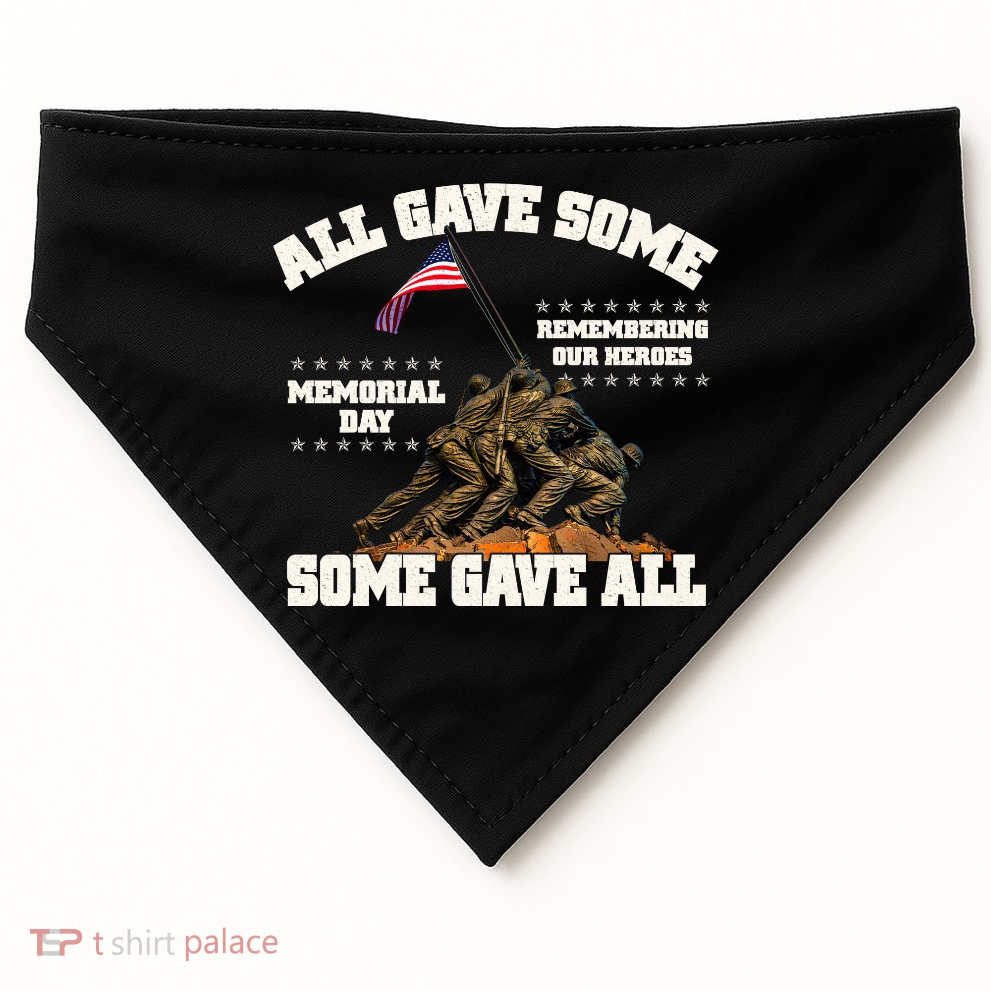 Memorial Day All Gave Some Some Gave All Remembering Our Heroes USA-Made Doggie Bandana