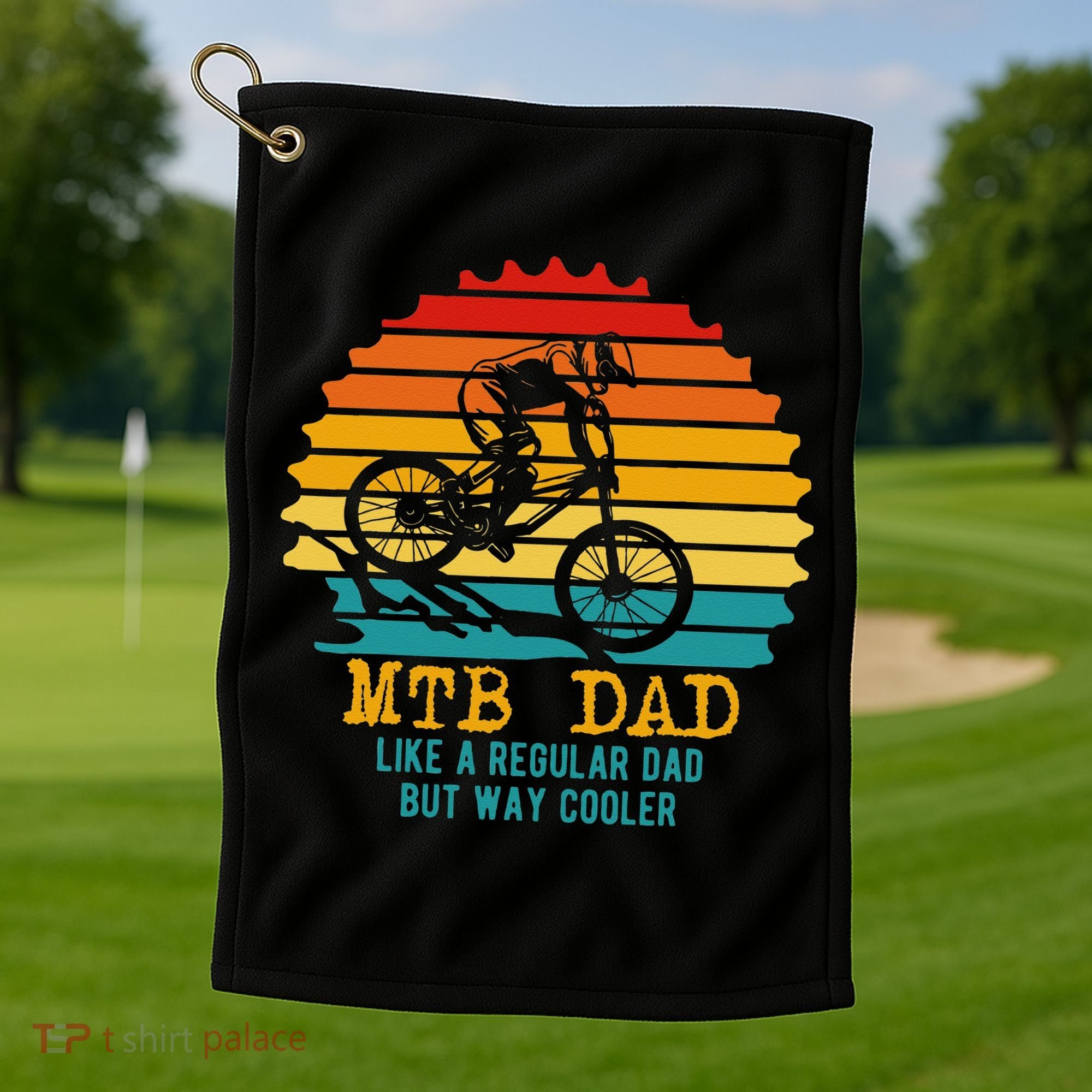 MTB Dad Apparel Retro Mountain Bike Dad Golf Towel