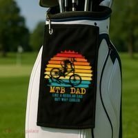MTB Dad Apparel Retro Mountain Bike Dad Golf Towel thumb 2