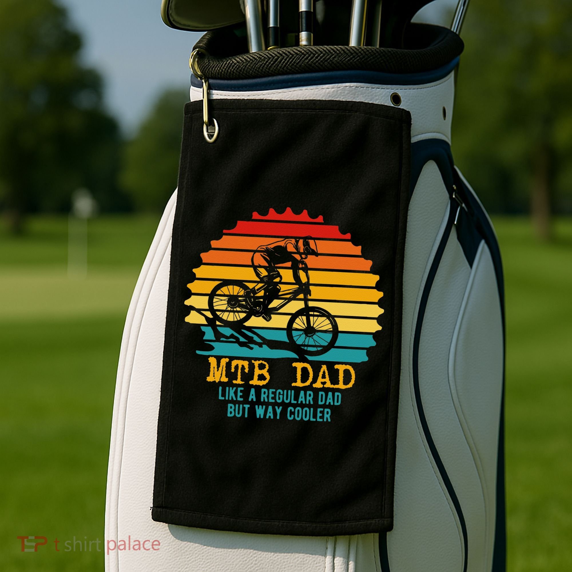 MTB Dad Apparel Retro Mountain Bike Dad Golf Towel