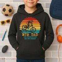 MTB Dad Apparel Retro Mountain Bike Dad Kids Hoodie thumb 2