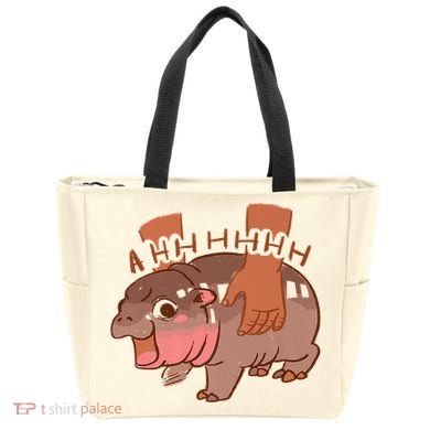 Moo Deng A Hh Hhhh Hippo Funny Tote Bag