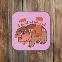 Moo Deng A Hh Hhhh Hippo Funny Coaster thumb 0