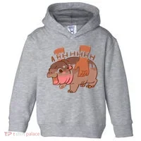Moo Deng A Hh Hhhh Hippo Funny Toddler Hoodie thumb 0