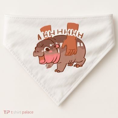 Moo Deng A Hh Hhhh Hippo Funny USA-Made Doggie Bandana