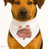 Moo Deng A Hh Hhhh Hippo Funny USA-Made Doggie Bandana thumb 1