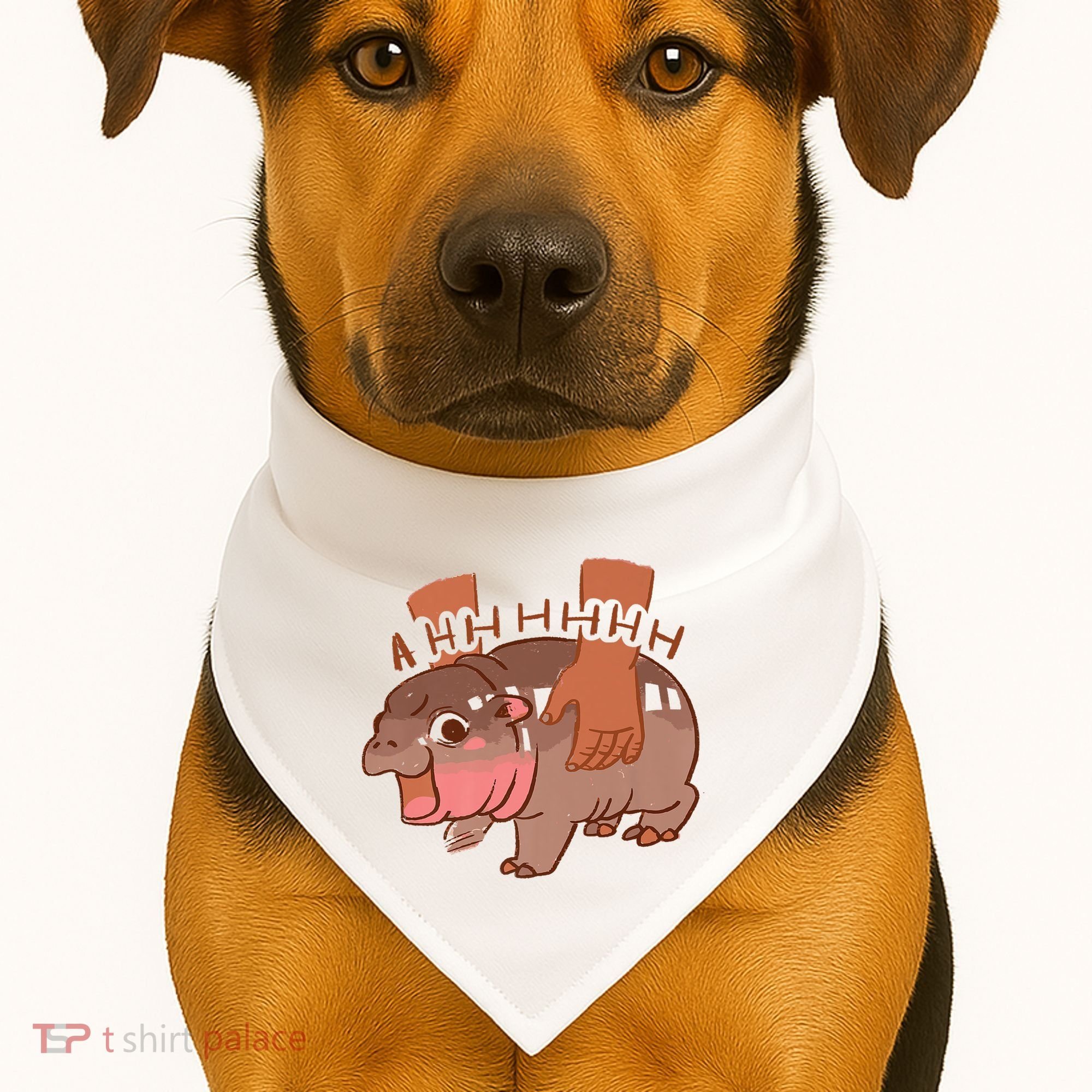 Moo Deng A Hh Hhhh Hippo Funny USA-Made Doggie Bandana