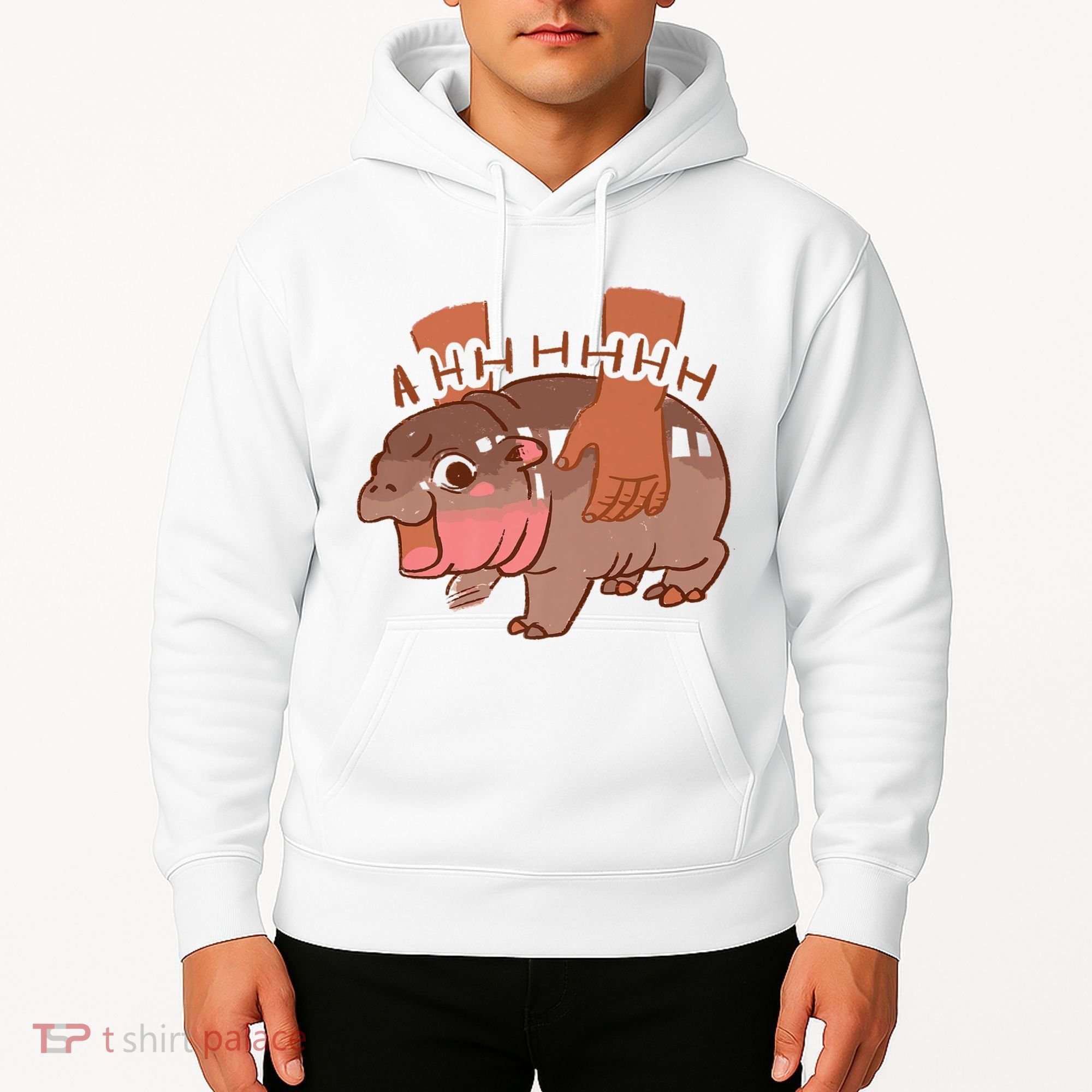 Moo Deng A Hh Hhhh Hippo Funny Hoodie