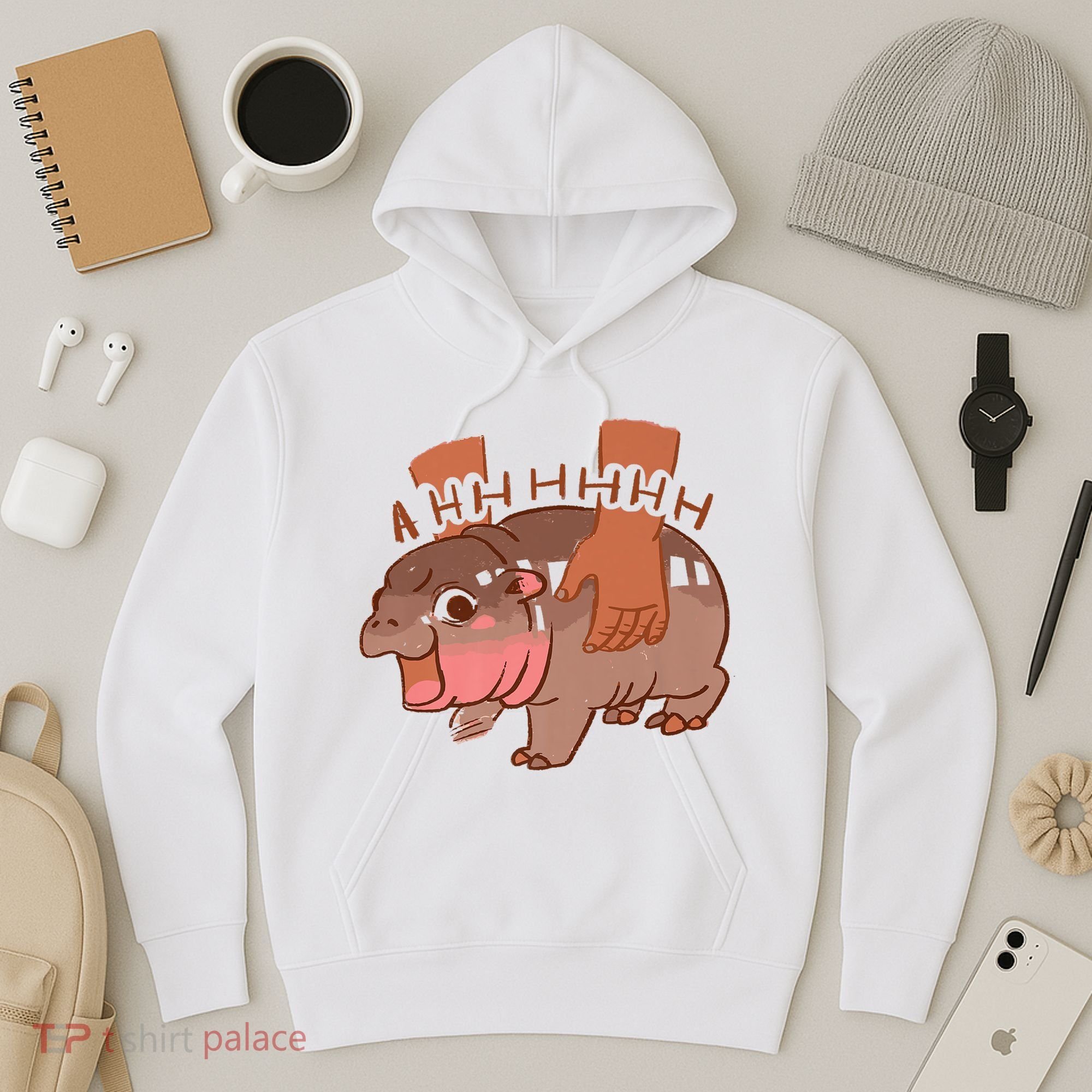 Moo Deng A Hh Hhhh Hippo Funny Hoodie