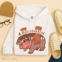 Moo Deng A Hh Hhhh Hippo Funny Hoodie thumb 4