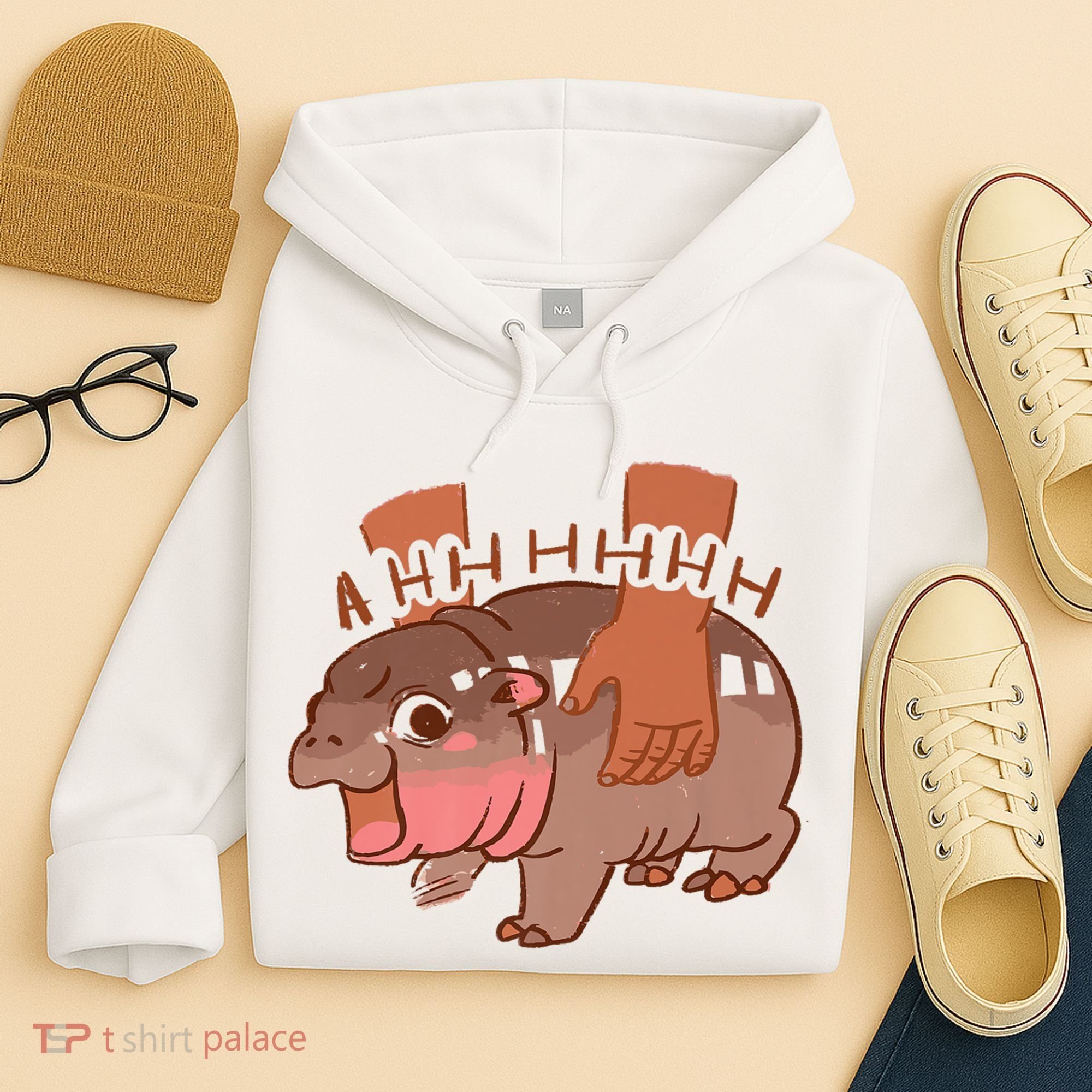 Moo Deng A Hh Hhhh Hippo Funny Hoodie
