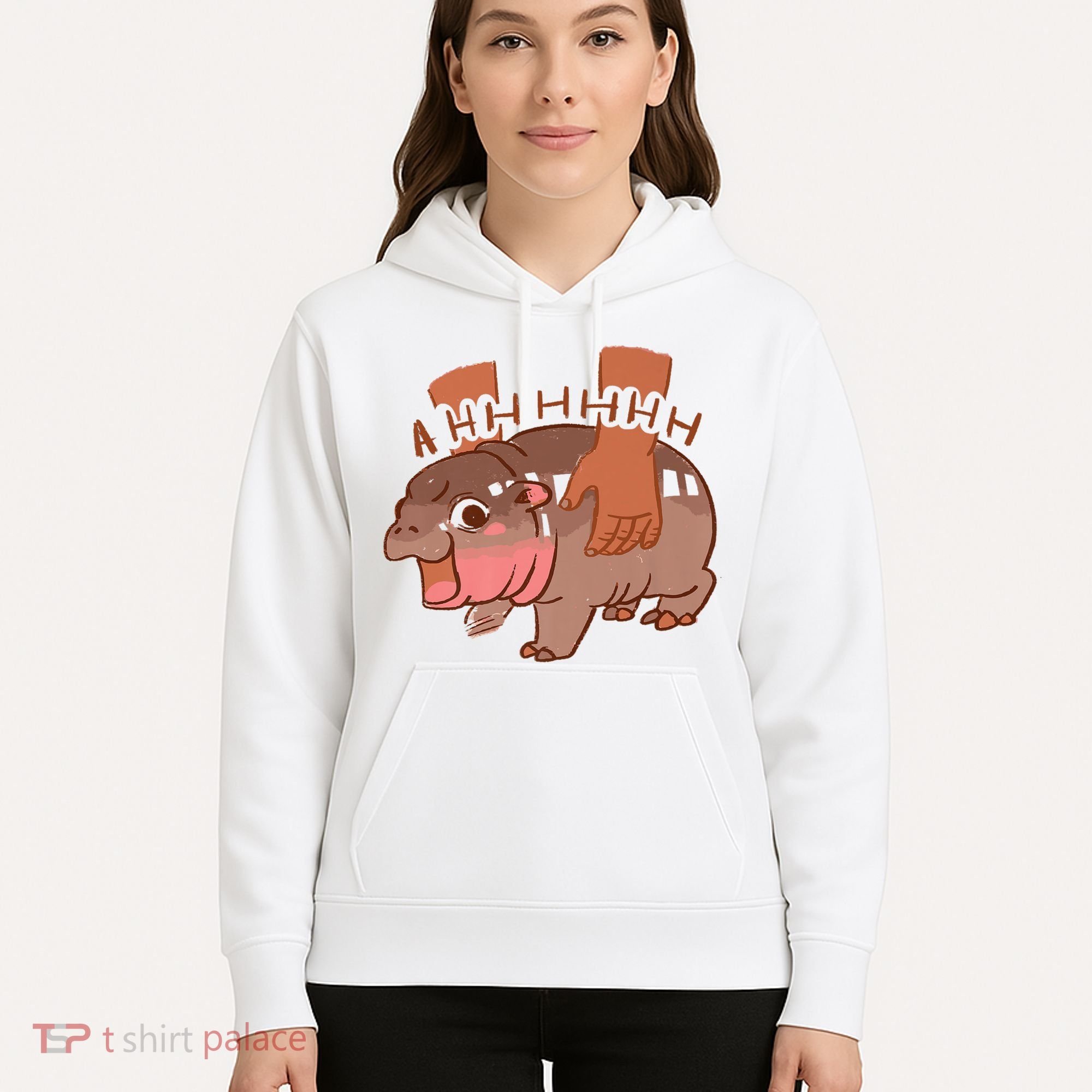 Moo Deng A Hh Hhhh Hippo Funny Hoodie