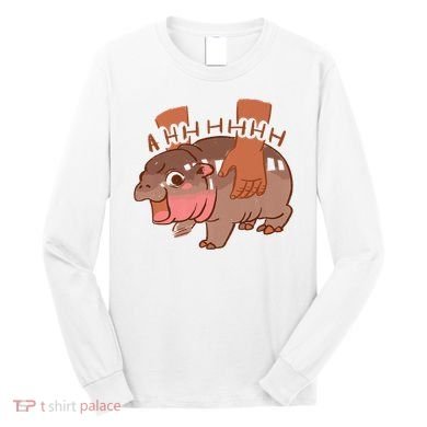 Moo Deng A Hh Hhhh Hippo Funny Long Sleeve Shirt